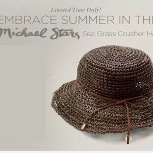 Michael Stars Brown Sea Grass Crusher Hat